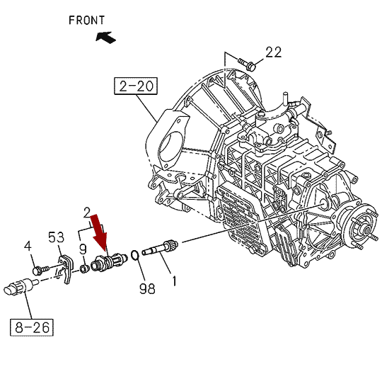 Корпус привода спидометра ISUZU (ИСУЗУ) NQR75/71, 8972531240