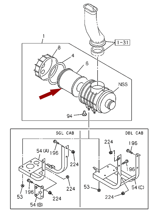 Фильтр воздушный isuzu NLR85/NMR85/NPR75, АНАЛОГ, JAPAN На схеме показан фильтр воздушный isuzu NLR85/NMR85/NPR75, АНАЛОГ, JAPAN