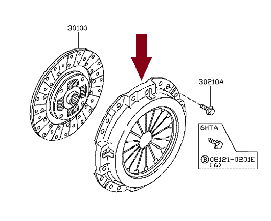 На схеме изображена Корзина сцепления NISSAN CABSTAR 30210EA200/30210EA20A