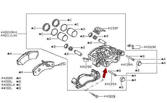 СУППОРТ ПЕРЕДНИЙ ЛЕВЫЙ NISSAN CABSTAR F24 ДВ. ZD30DDTI, FAST, 41011MB20A