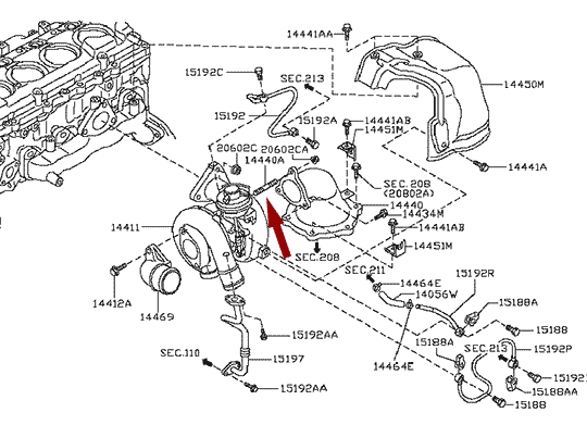 Шпилька выпускного коллектора NISSAN CABSTAR (Ниссан Кабстар) F24 дв. ZD30DDTI, 14064DB000 На схеме показана шпилька выпускного коллектора NISSAN CABSTAR (Ниссан Кабстар) F24 дв. ZD30DDTI, 14064DB000