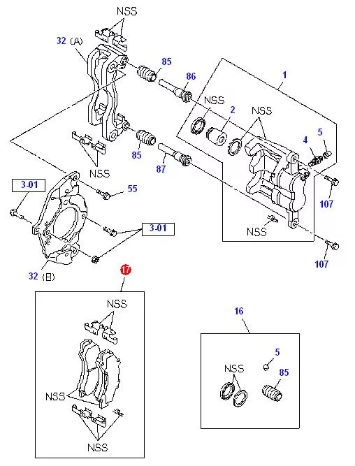 Колодки тормозные передние ISUZU (ИСУЗУ) NLR85, Kashiyama, Japan, 8980912710/8982169210 На схеме показаны колодки тормозные передние ISUZU (ИСУЗУ) NLR85, Kashiyama, Japan, 8980912710/8982169210